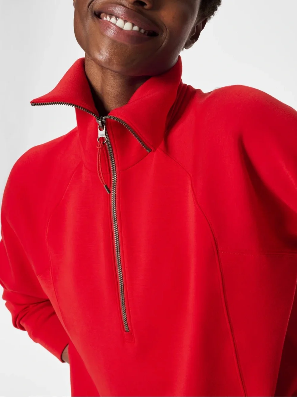 ❤️ Spanx red set! High rise 7/8 leggings and half zip sweatshirt set medium